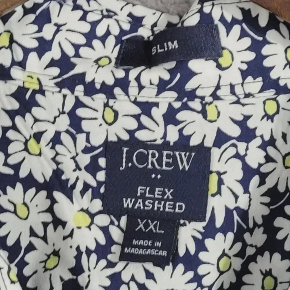 J.Crew Flex Washed Slim Fit Floral Shirt XXL Daisy Print  Men's 7CT - Picture 4 of 6